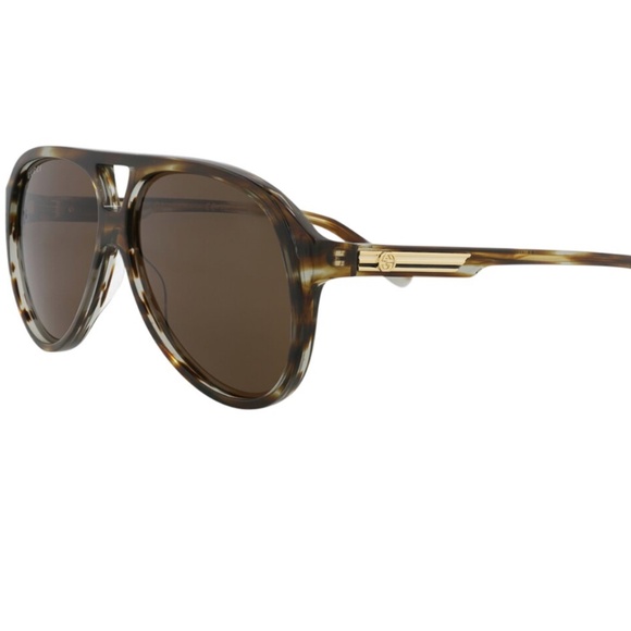 Gucci GG1286S 59mm Aviator Havana brown Urban for Men Brand New Case included - Picture 1 of 3